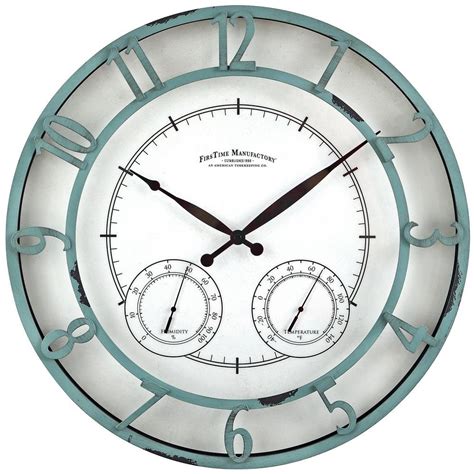 Firstime Co In Round Laguna Outdoor Clock The Home Depot