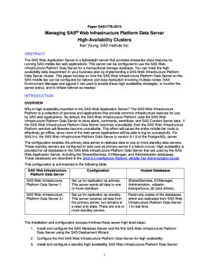 Fillable Online Managing Sas Web Infrastructure Platform Data Server