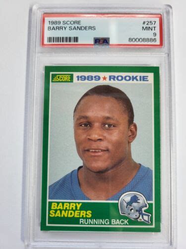 1989 Score 257 Barry Sanders Rookie Card PSA 9 Detroit