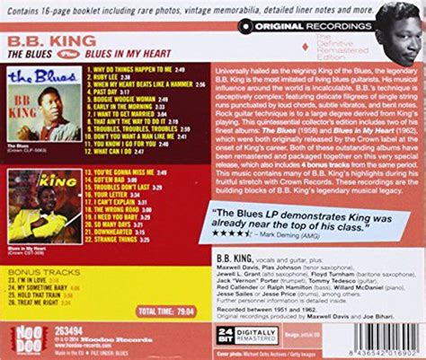 Bb King The Blues Blues In My Heart 4 Bonus Tracks Cd Opus3a