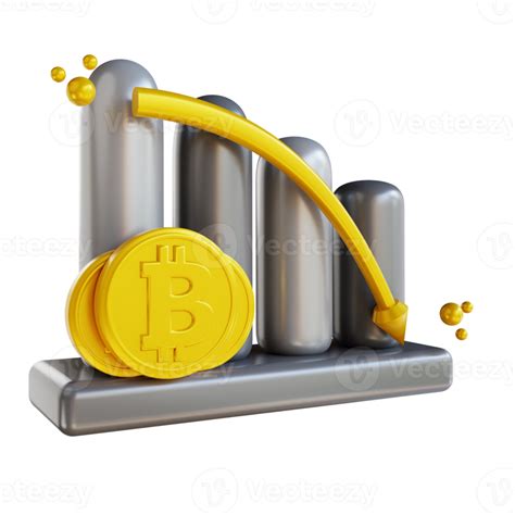 3D illustration bitcoin chart down 9394592 PNG