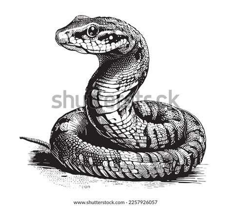 cobra snake hand drawn sketch reptile stock vector royalty