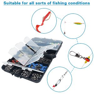 Fishing Tackle Box Kit Including Fishing Hooks Sinker Weights Crossline