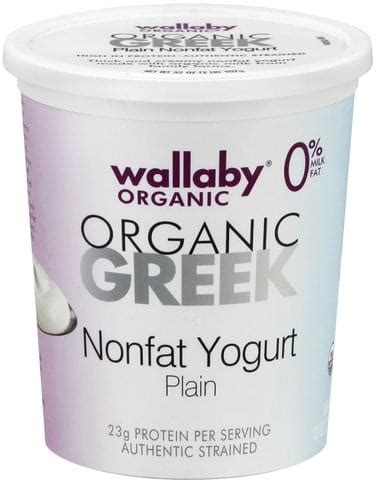 Wallaby Nonfat, Organic, Strained, Plain Greek Yogurt - 32 oz ...