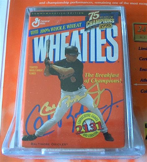 Wheaties Miniature Cereal Box Cal Ripken 24k Gold Signature 75 Etsy