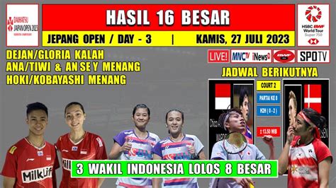 Hasil Jepang Open 2023 Hari Ini Day 3 R16 DEGLO Kalah ANA TIWI