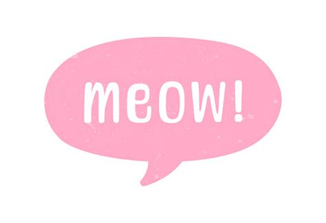 Meow Speech Bubble Meow Text Cute Hand Drawn Quote Cat Sound Hand ...