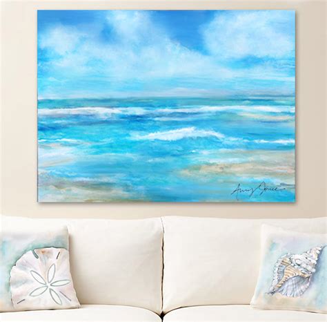 Beach Painting Coastal Art Sea Art Watercolor Coastal Painting Beach