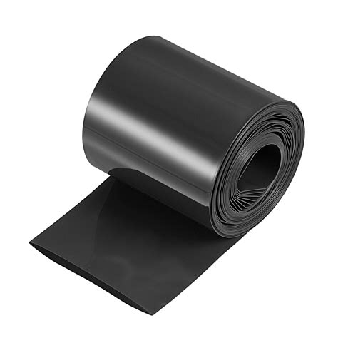 Uxcell 70mm Flat 6m Black PVC Heat Shrink Tube Wraps Battery Wrap For