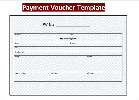 3+ Sample Payment Voucher Template {Excel - PDF- Word} - Excel Tmp