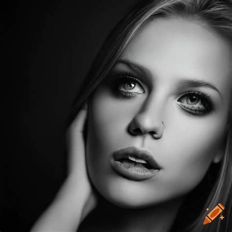 Black And White Portrait Of A Blond Woman On Craiyon