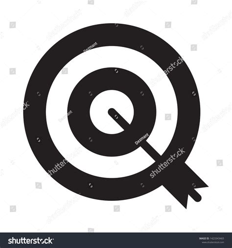 Target Arrow Vector Icon Dartboard Shoot Stock Vector Royalty Free