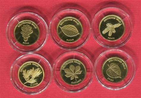 Bundesrepublik Deutschland FRG 6 x 20 Euro Goldmünzen je 1 8 Unze