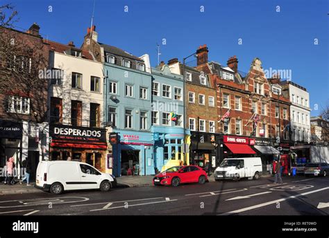 Shops and Cafes, Upper Street, Islington, London, England, UK Stock ...