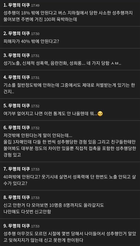 김짤닷컴 성폭력 40프로는 말이 안된다는 더쿠 아줌마들