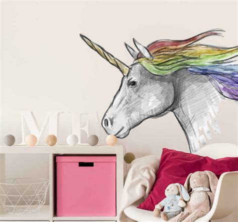 Sticker Mural Licorne Dessin TenStickers