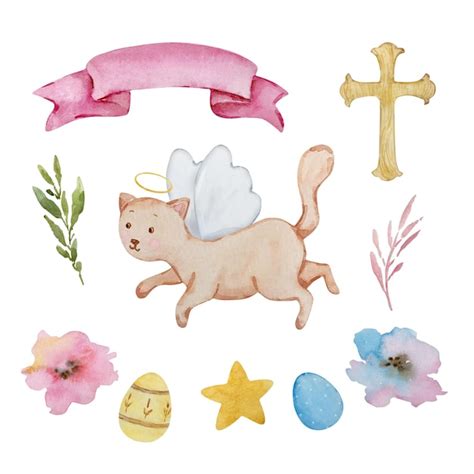 Premium Vector Watercolor Easter Set Baby Angels For Spring Design