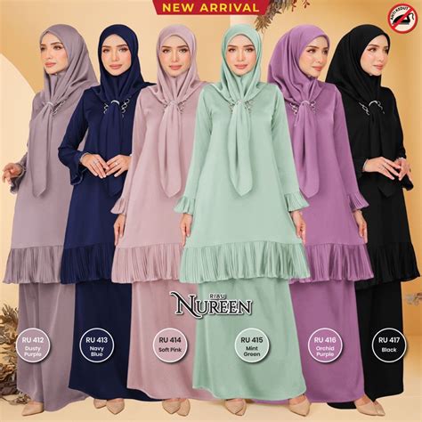 Baju Kurung Riau Moden NUREEN Baju Kurung Pleated Ironless Plussize