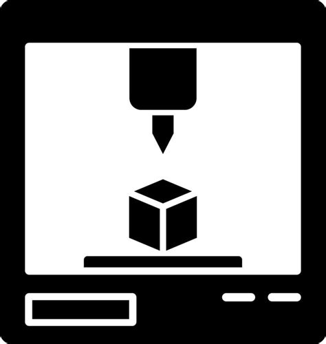 Black And White 3d Printer Icon In Flat Style 24278822 Vector Art At