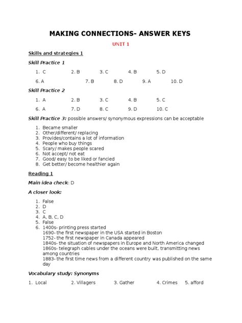 Making Connections Keys | PDF | Fashion | Immigration