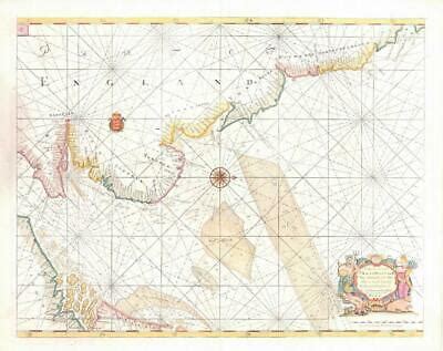 1790 SEA CHART Map North Sea Coastline Suffolk Northumberland by G Collins (GC9) | Antique Paper ...