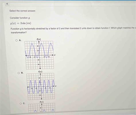 Solved Select The Correct Answer Consider Function G G X Sin