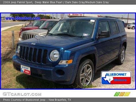 Deep Water Blue Pearl 2009 Jeep Patriot Sport Dark Slate Gray Medium Slate Gray Interior