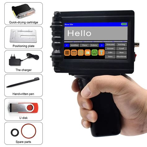 Label Printer Machine 600dpi Touch Handheld Coder Bar Batch Code Number