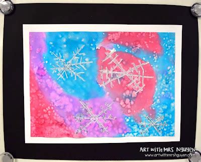 Watercolor Snowflake Paintings (3rd) | Art with Mrs. Nguyen