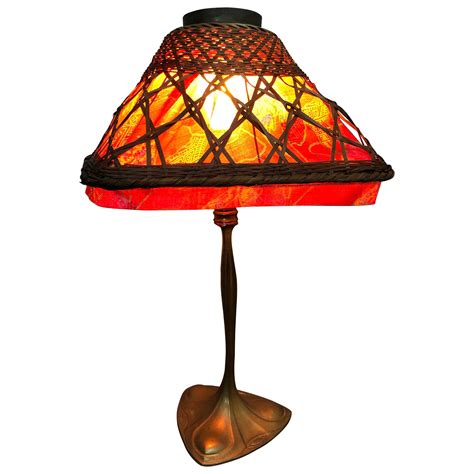 Lampe De Bureau Danoise Art Nouveau Par Danico Avec D Cor De Fleurs