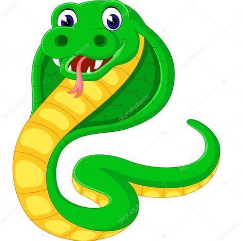 Ilustración de Cobra serpiente de dibujos animados Vector de stock por