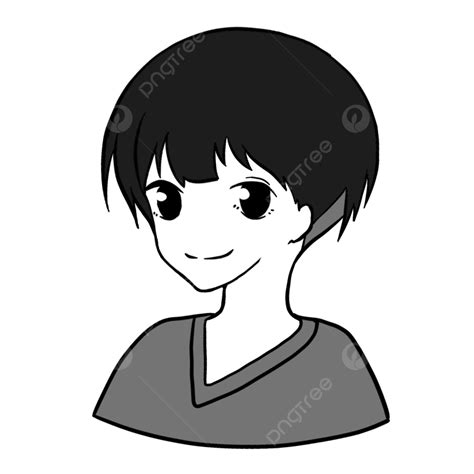 Short Hair Clipart Vector Big Eyes Short Hair Girl Colorless Character