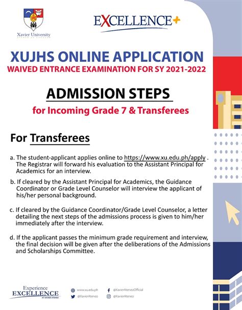 Xavier University Junior High School Admission