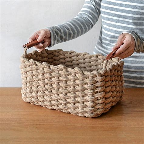 Panier Linge Panier De Rangement Tiss La Main Articles Divers Pour