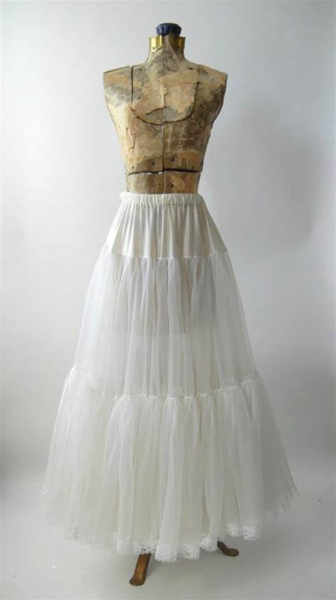 Vintage White Crinoline Vintage White Petticoat Long White Crinoline