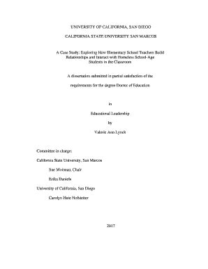 Fillable Online Csusm Dspace Calstate A Case Study Exploring How