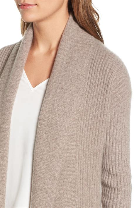 Halogen Halogen R Long Ribbed Cashmere Cardigan Regular Petite