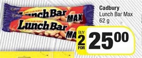 Cadbury Lunch Bar Max 62 G Offer At Spar