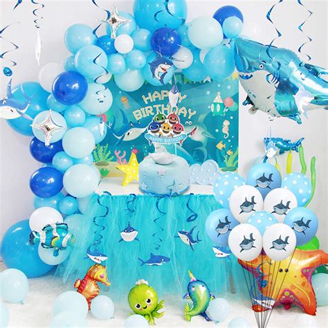 Buy Liita Pack Baby Cute Shark Party Decorations Happy Birthday