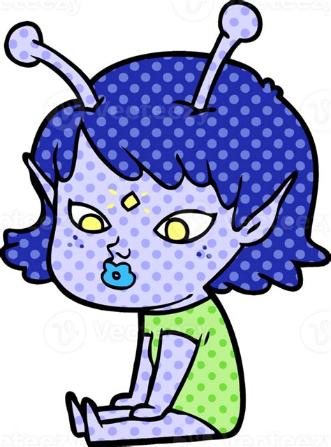 Bonito Dibujos Animados Extraterrestre Niña Dibujo 46996032 Png