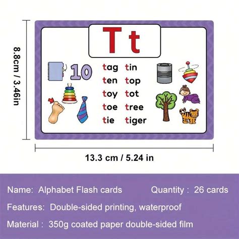 Cartes éclairs de l alphabet anglais 26 cartes flash alphabétiques