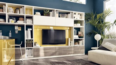 12 Dynamic Living Room Compositions with Versatile Wall Unit Systems