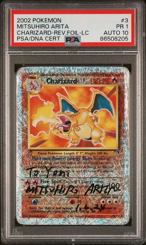 2002 Pokemon Charizard PSA 1 Legendary Reverse Mitsuhiro Arita Auto 3