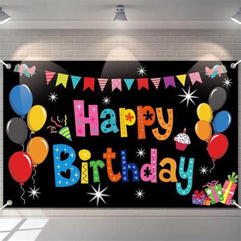 Buy Colorful Happy Birthday Party Decorations Rainbow Birthday Banner