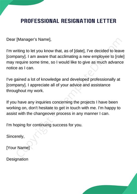 Professional Resignation Letter Sample Template In Pdf And Word