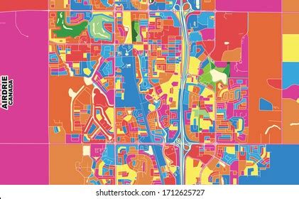 Colorful Vector Map Airdrie Alberta Canada Stock Vector (Royalty Free ...