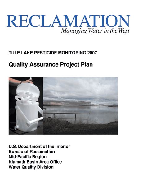 Fillable Online Waterboards Ca Quality Assurance Project Plan State