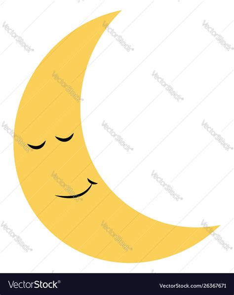 Sleeping moon on white background Royalty Free Vector Image