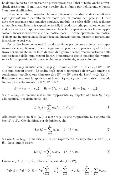 Vorrei Sapere Perch Il Prodotto Fra Matrici Definito Come Definito