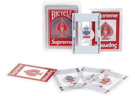 Supreme Bicycle Clear Playing Cards Red Fw20 Us